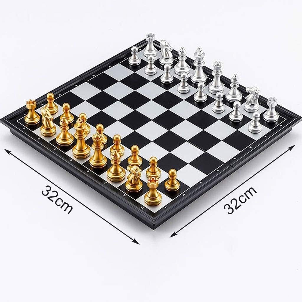 Large Magnetic Gold & Silver Chess Set (with Video Guide) And...