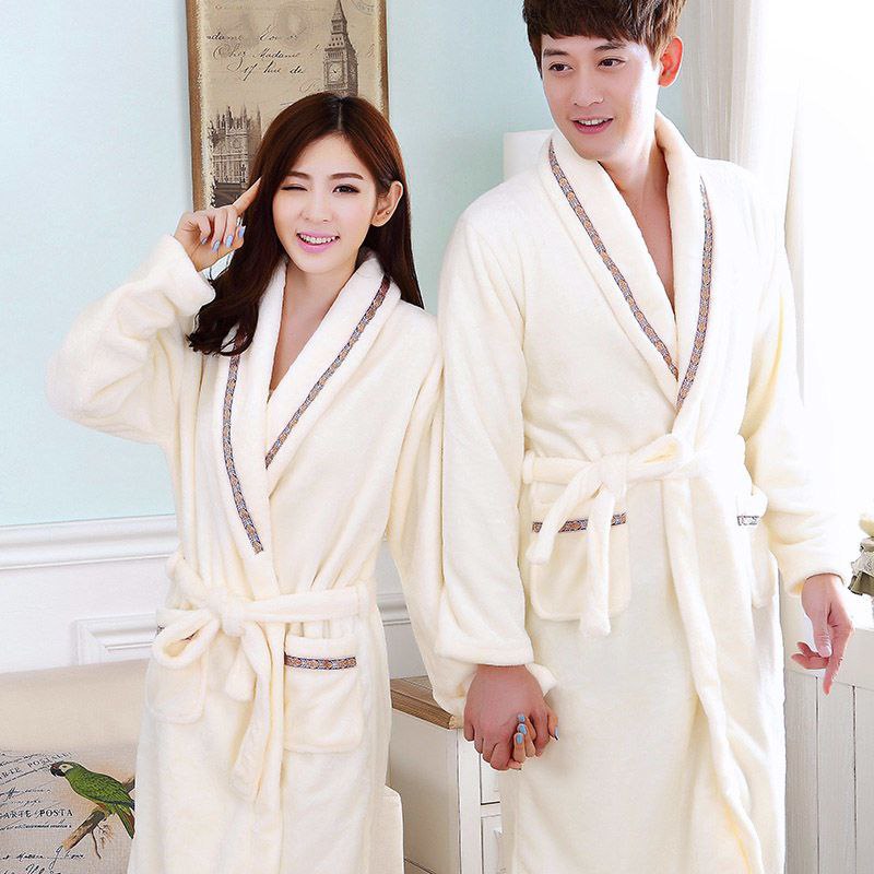 Matching Plush French Flannel Bathrobes For Couples (price Per Piece)