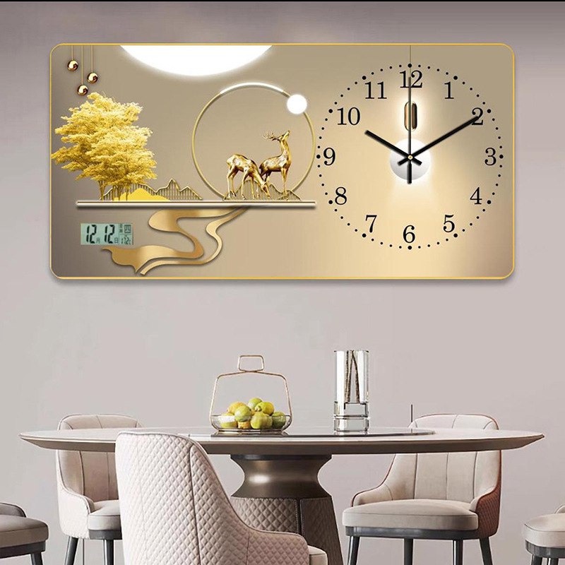 Luxurious Modern Wall Clock (100x50cm) With (room) Temperatur...