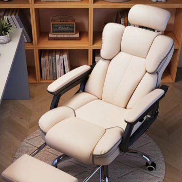 An Ergonomic, Reclining Office Or Gaming Swivel Chair With A Footrest, Designed For Comfort During Long Periods Of Sitting