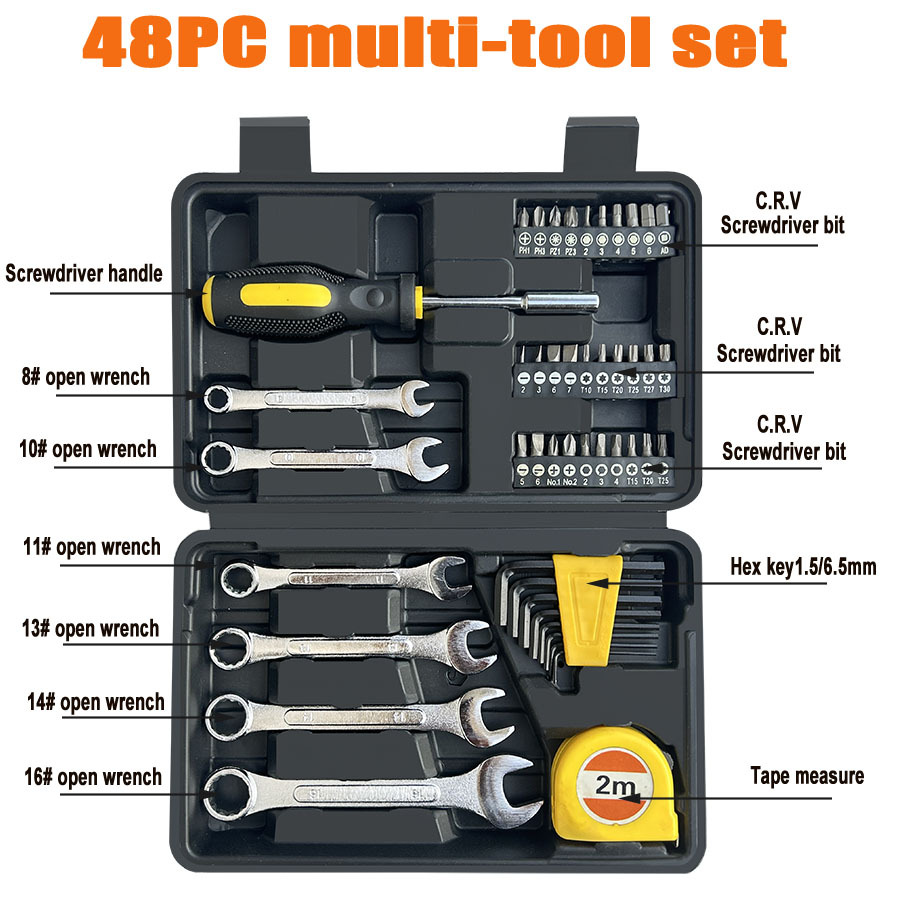 48-piece Multi-tool Set For Home Repair And Diy Projects