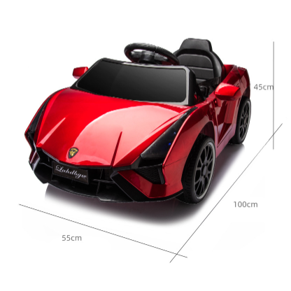 Kids 12V Electric Ride-On Sports Car With Parental Remote Control, LED Lights, And Music, Lambo Style